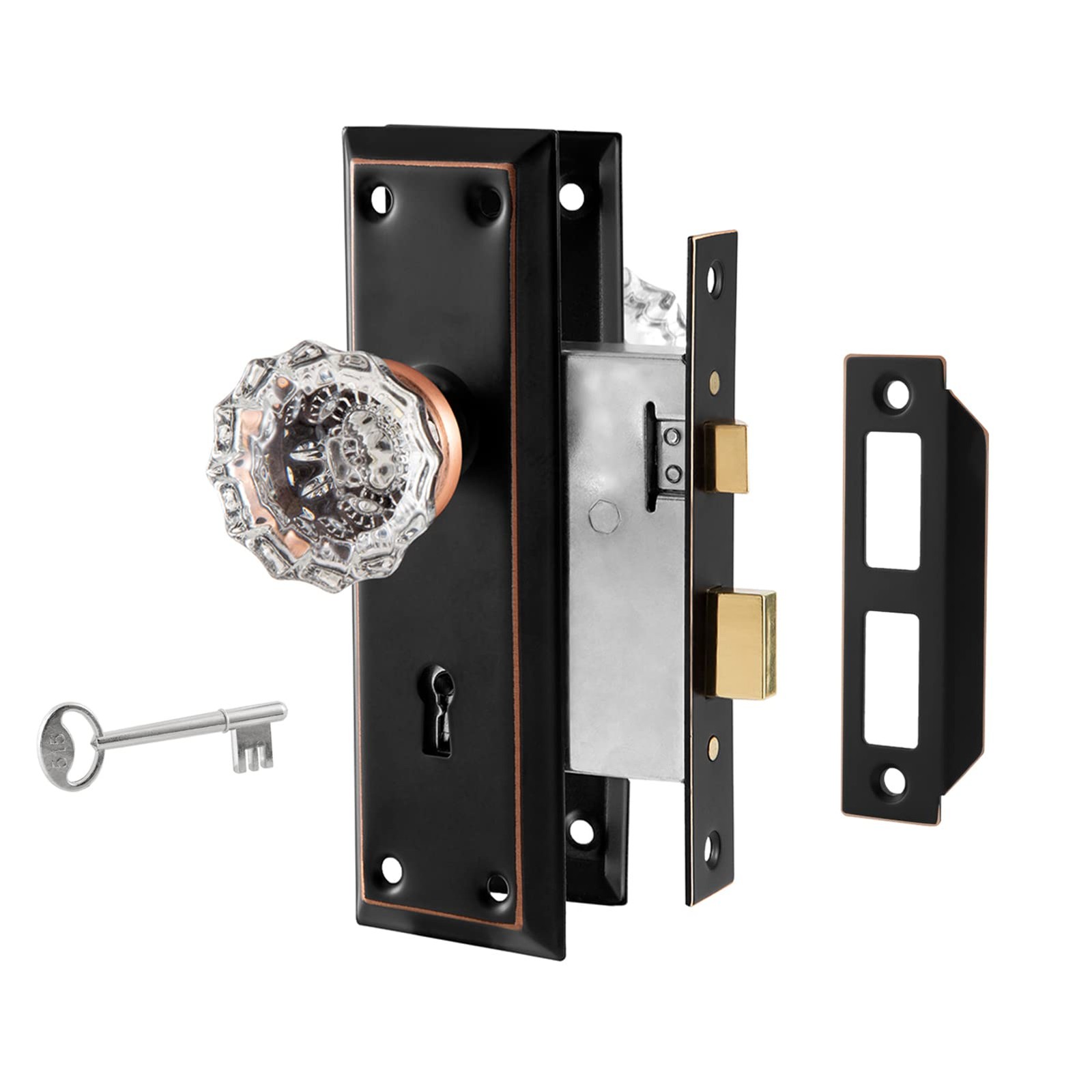 Newliplace Upgraded Mortise Lock Set for Interior Mortise, Oil Rubbed Bronze