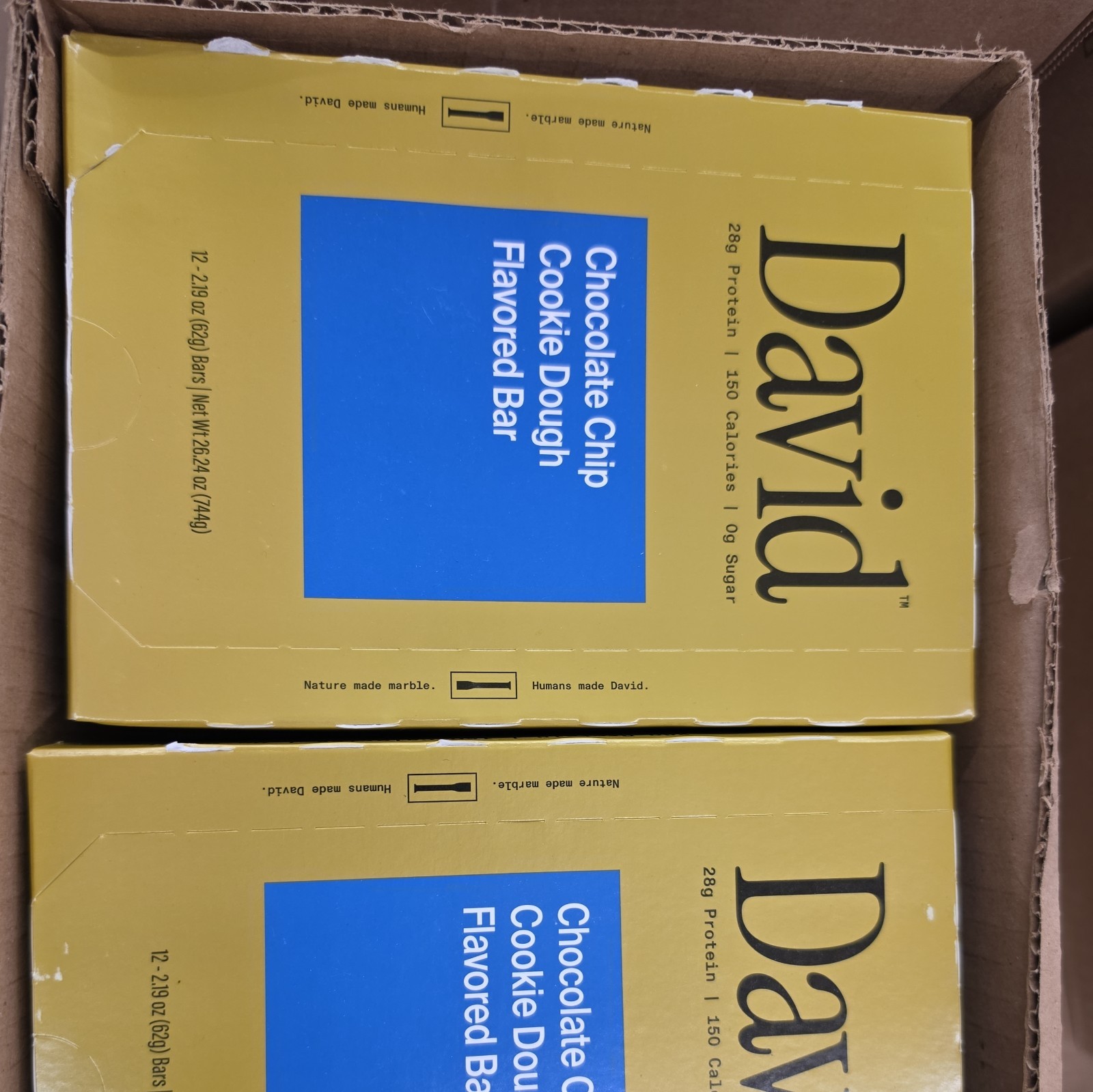 David Protein Bars - Chocolate Chip Cookie Dough Flavor - 12ct - Best By 9/30/26