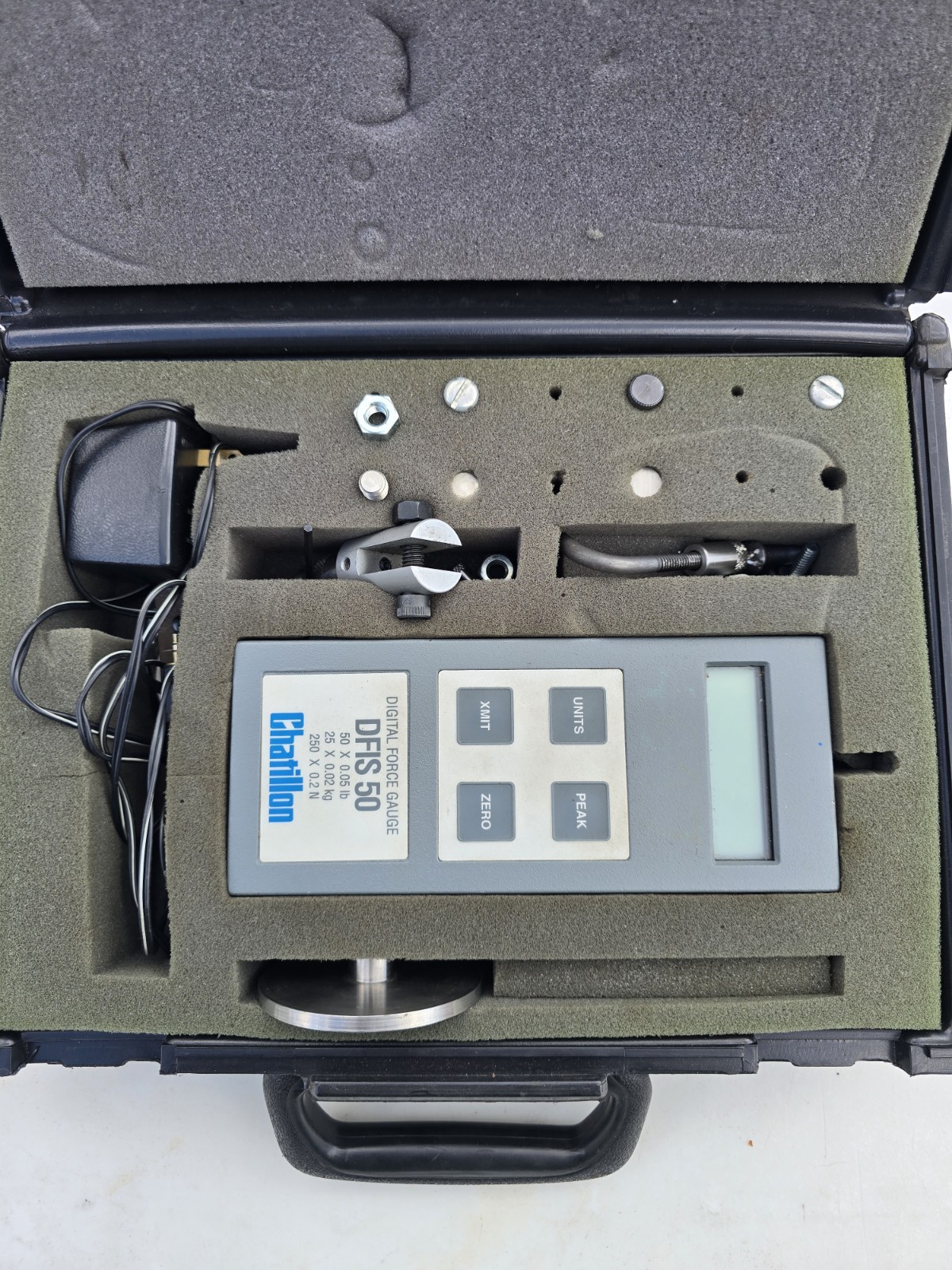 Chatillon DFIS 50 Gray Case Digital Force Gauge 50 x 0.05 lb 25 x 0.02 kg (T-89)