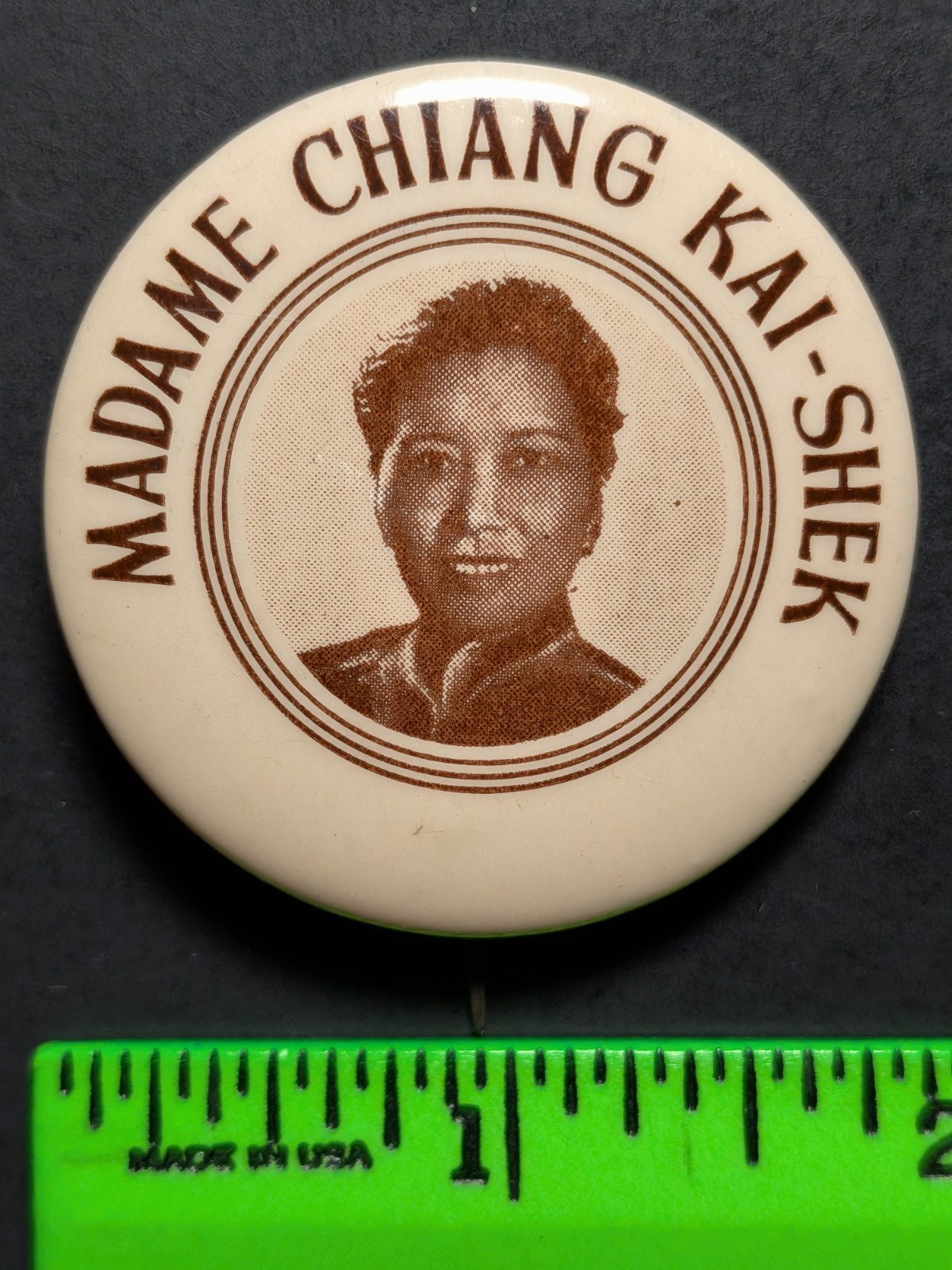 Vintage Madame Chiang Kai-Shek President Wife Pinback Pin
