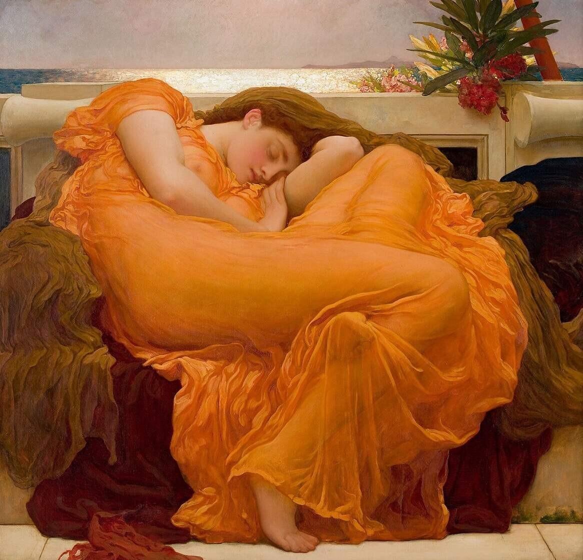 Frederic Leighton Flaming June 1895 Victorian Aesthetic Movement Painting