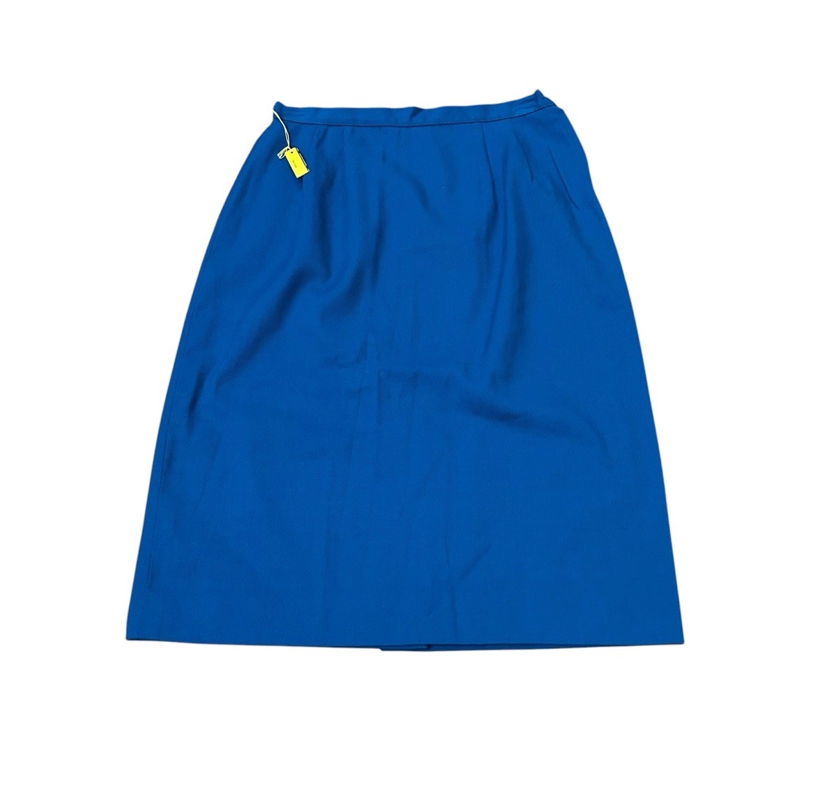 Deadstock 60s Royal Blue Mod Pencil Skirt Side Zip Midi 25 26 Waist