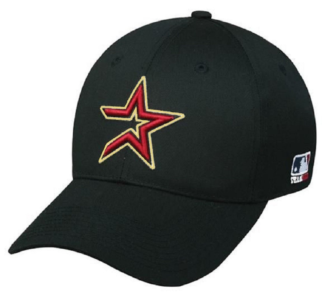 Houston Astros MLB Throwback Retro Hat Cap Black / Red Star Adult Men Adjustable
