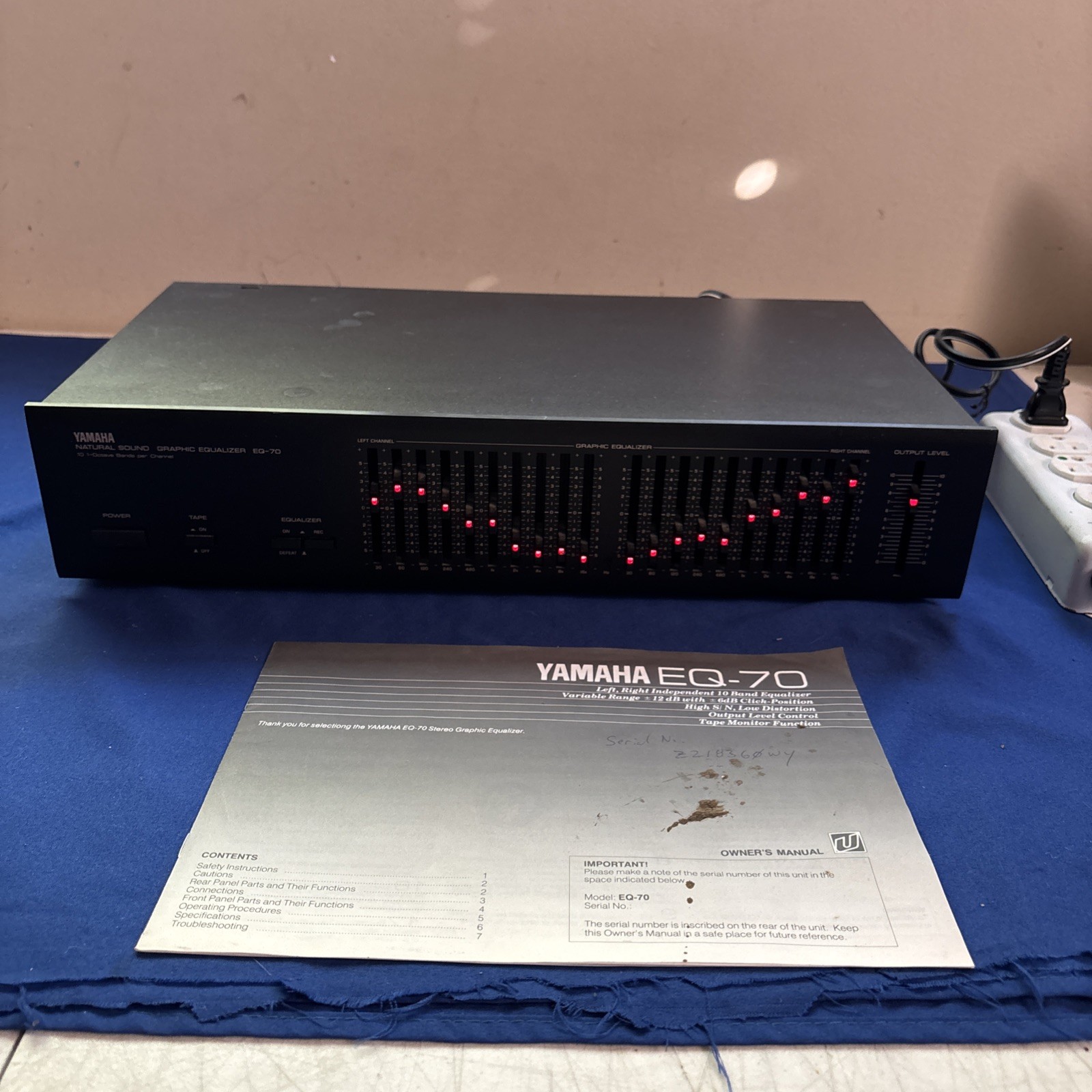 Yamaha EQ-70 Natural Sound Graphic Equalizer With Manual Yamaha EQ-70 Natural Sound Graphic Equalizer With Manual
