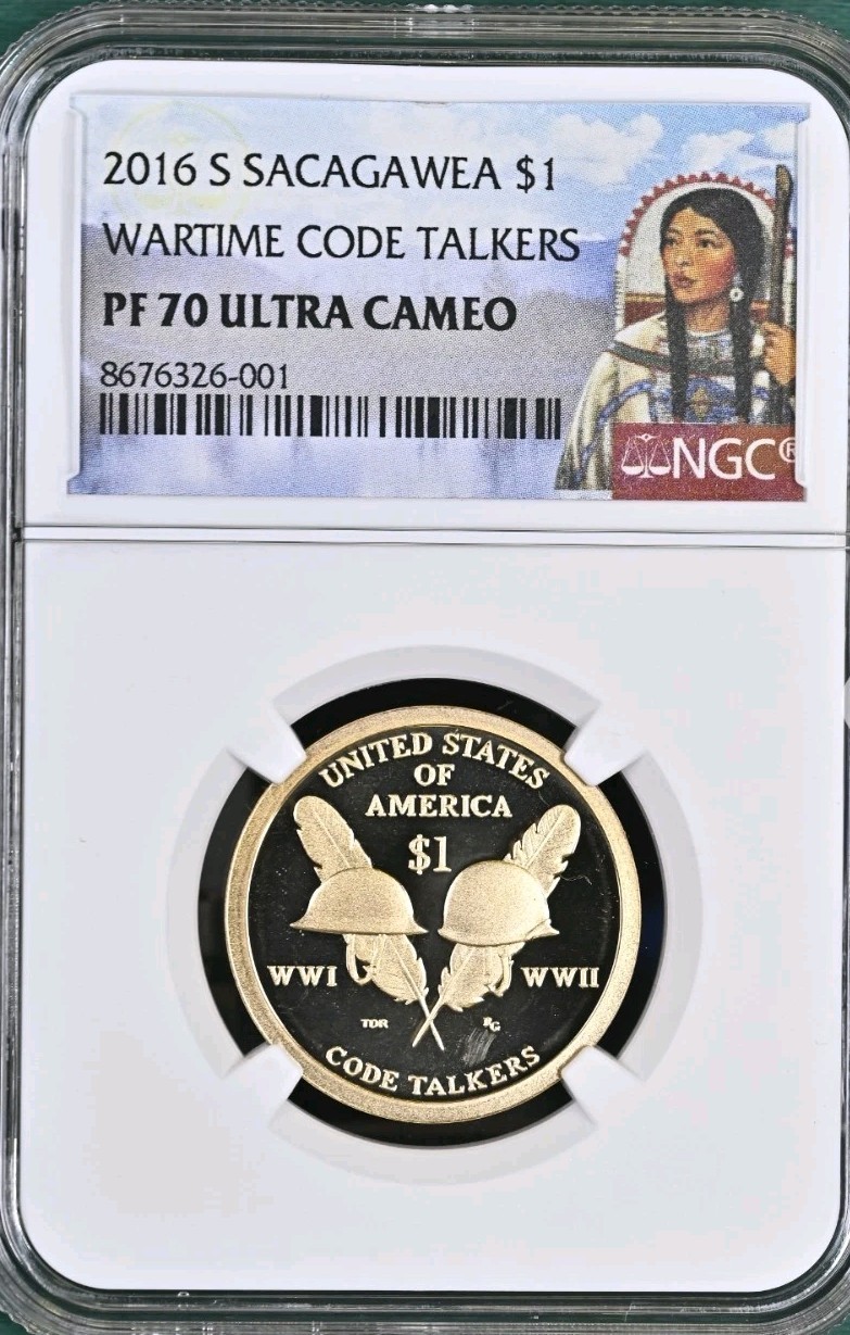 2016 S Sacagawea $1 NGC PF70 Ultra Cameo Wartime Code Talkers Bx3
