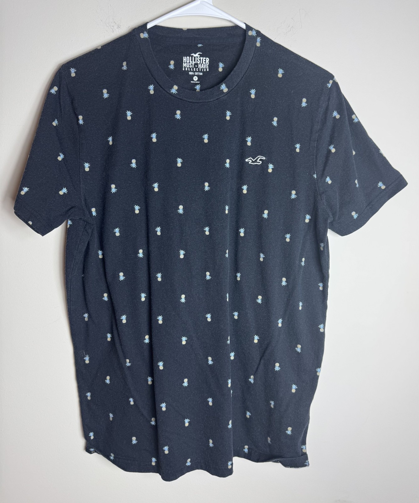 Hollister Must-Have Collection Medium Black Cotton Pineapple Print T-Shirt Hollister Must-Have Collection Medium Black Cotton Pineapple Print T-Shirt