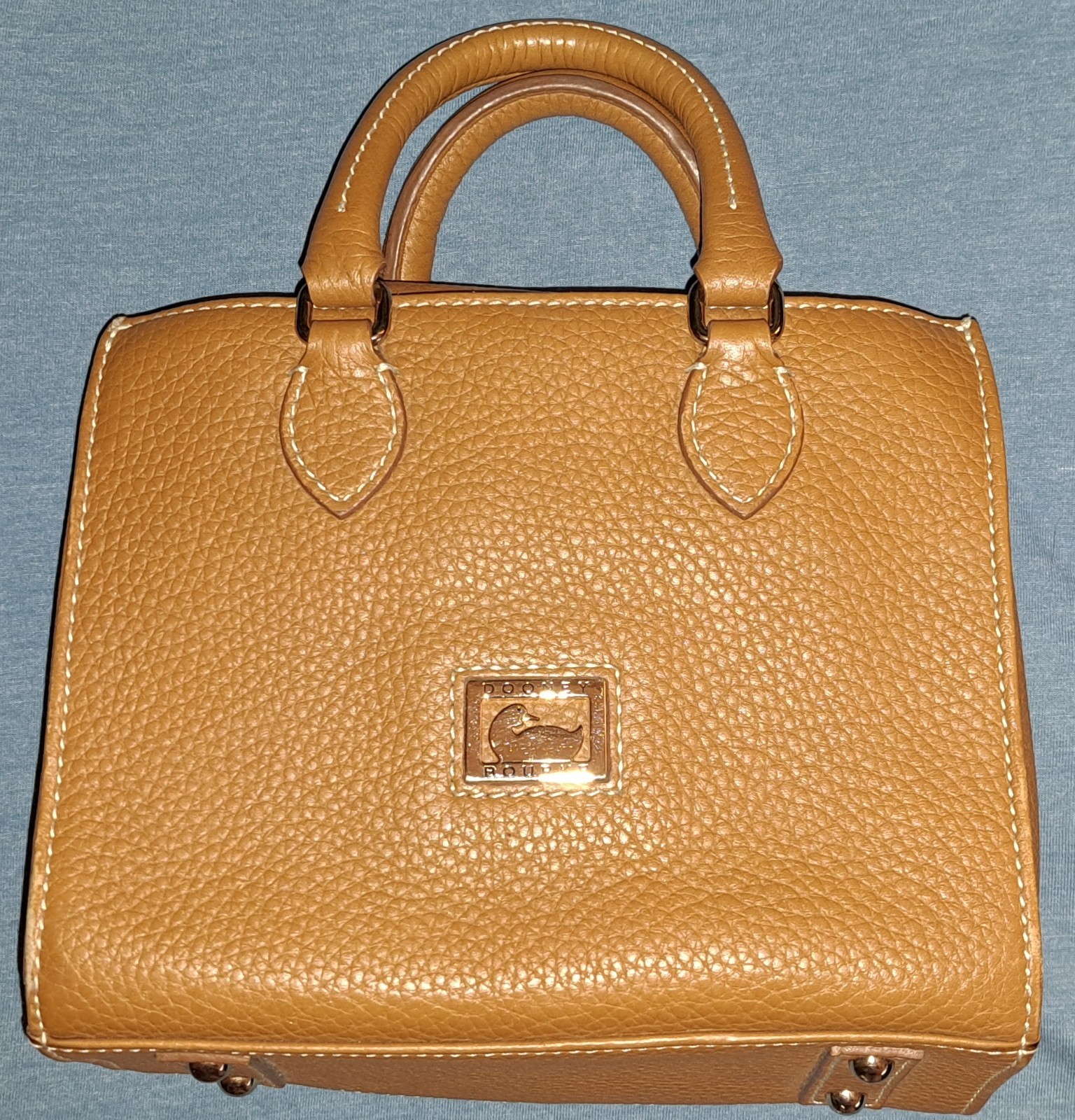 Dooney & Bourke Small Camel Pebbled Leather Satchel Handbag