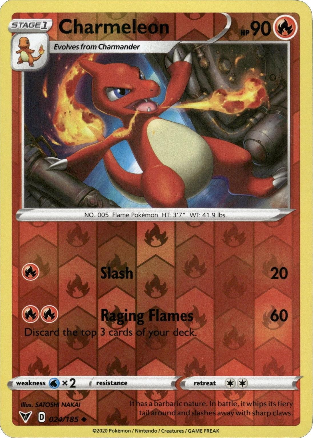 MP Reverse Holofoil - Charmeleon SWSH04 - 024/185 SWSH04: Vivid Voltage MP Reverse Holofoil - Charmeleon SWSH04 - 024/185 SWSH04: Vivid Voltage