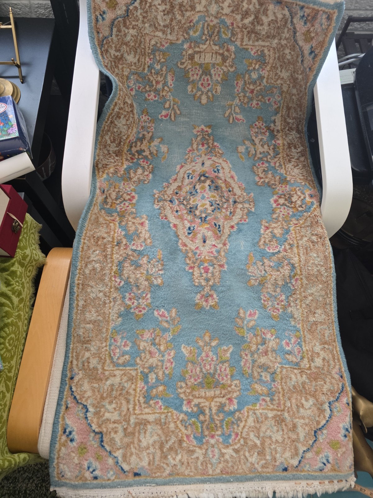 Antique Handmade Room Rug  Has Wear with Age  -   51in X 24in