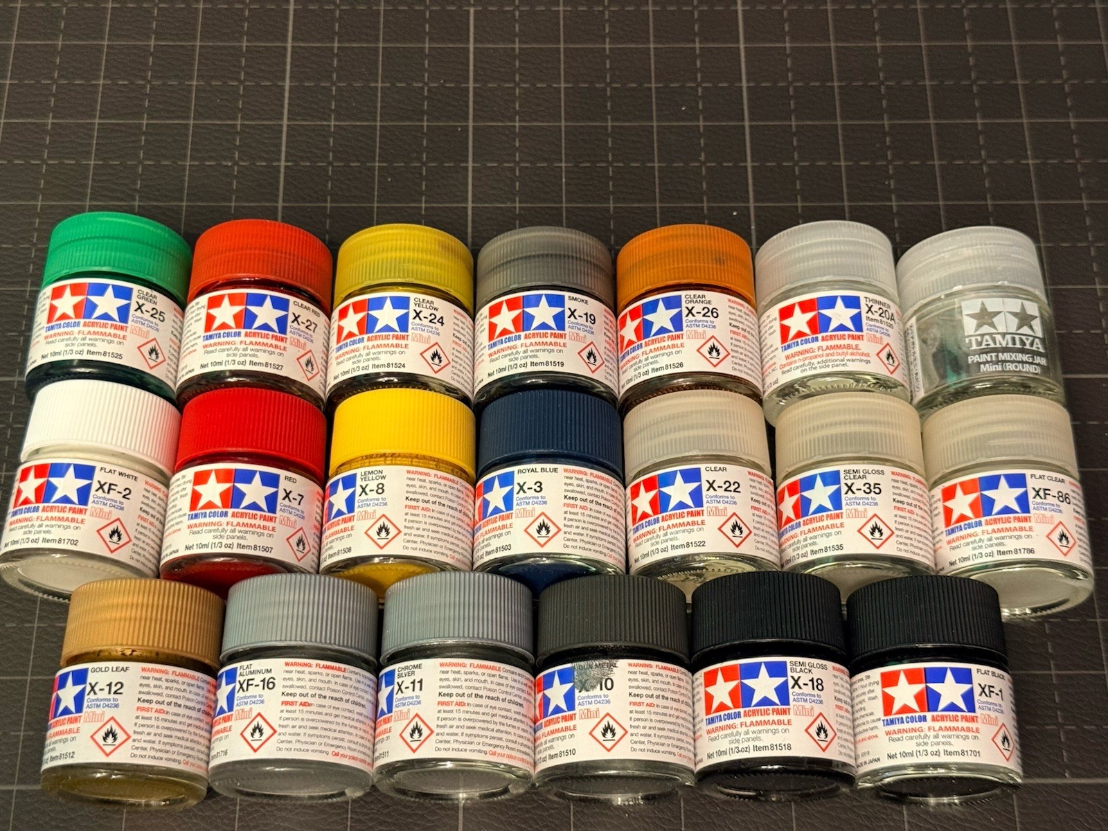Lot of 20 Tamiya Acrylic Model Paints ~2022 Mostly Full
