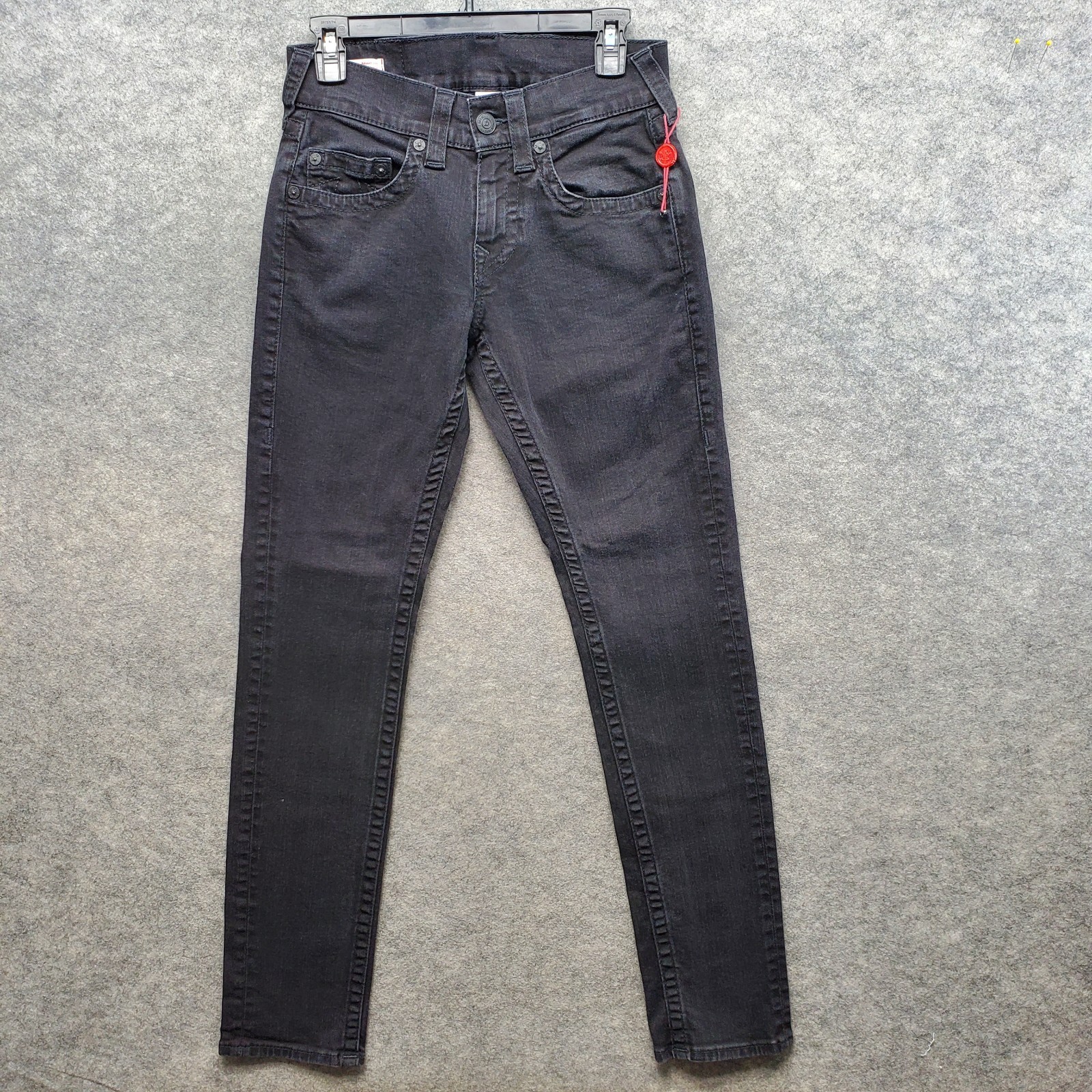 NWOT True Religion Jeans Men\'s Size 27 Black Wash Geno Relaxed Slim Stretch