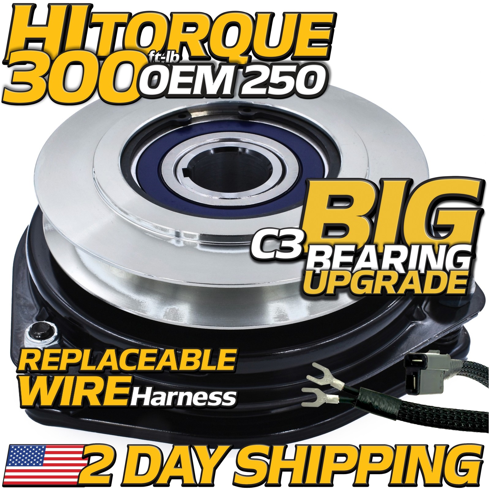 BIGBearing HiTorque 300ftlb (OEM 250) PTO Clutch Fits Scag 461660 GT3.5-MC07 BIGBearing HiTorque 300ftlb (OEM 250) PTO Clutch Fits Scag 461660 GT3.5-MC07