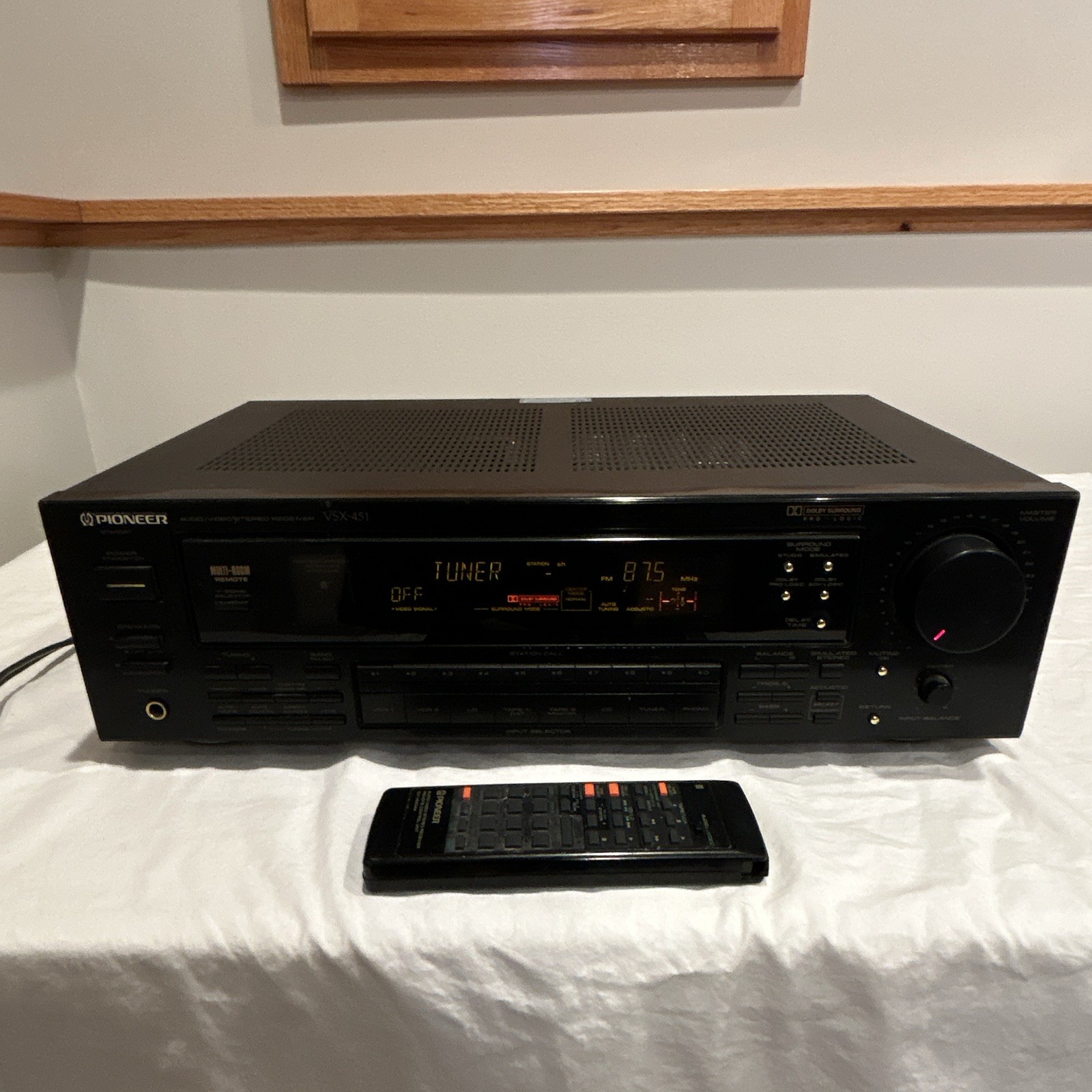 Vintage Pioneer VSX-451 Stereo Receiver with Original Remote - Tested