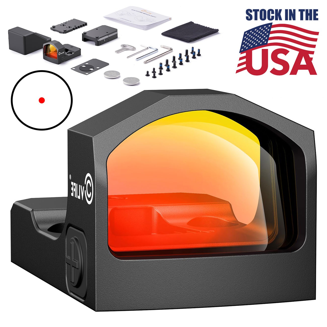 CVLIFE WolfCloak Motion Awake Red Dot Sight 2MOA Dot RefIex Optics Scope Hunting