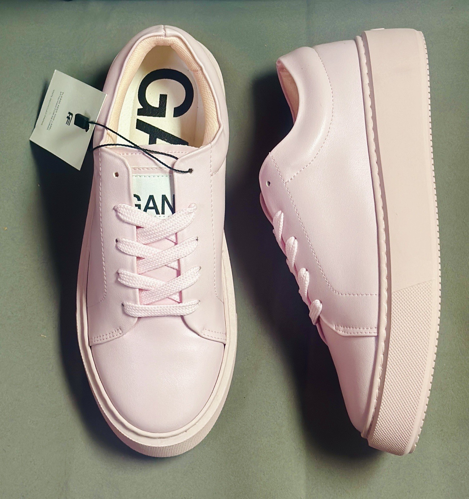 New GANNI Sporty Mix Monochrome Sneakers in Pale Lilac (Pink) - Women’s US 7
