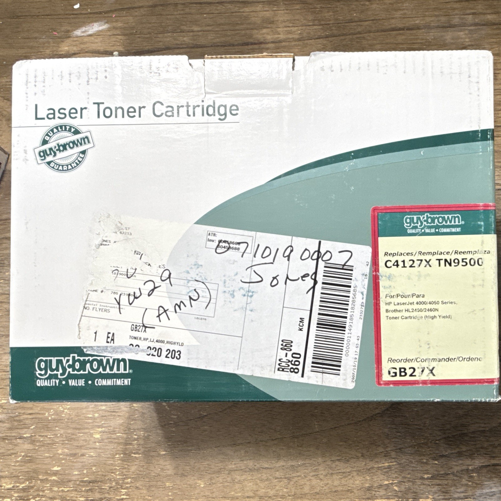 Guy Brown GB27X Black Laser Toner Cartridge for HP C4127X TN9500 Guy Brown GB27X Black Laser Toner Cartridge for HP C4127X TN9500