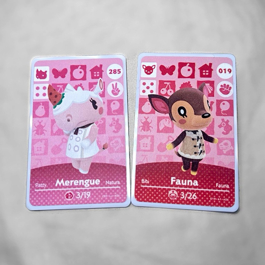 Nintendo Animal Crossing amiibo Trading 2 Card Lot Merengue #285 Fauna #019 Nintendo Animal Crossing amiibo Trading 2 Card Lot Merengue #285 Fauna #019