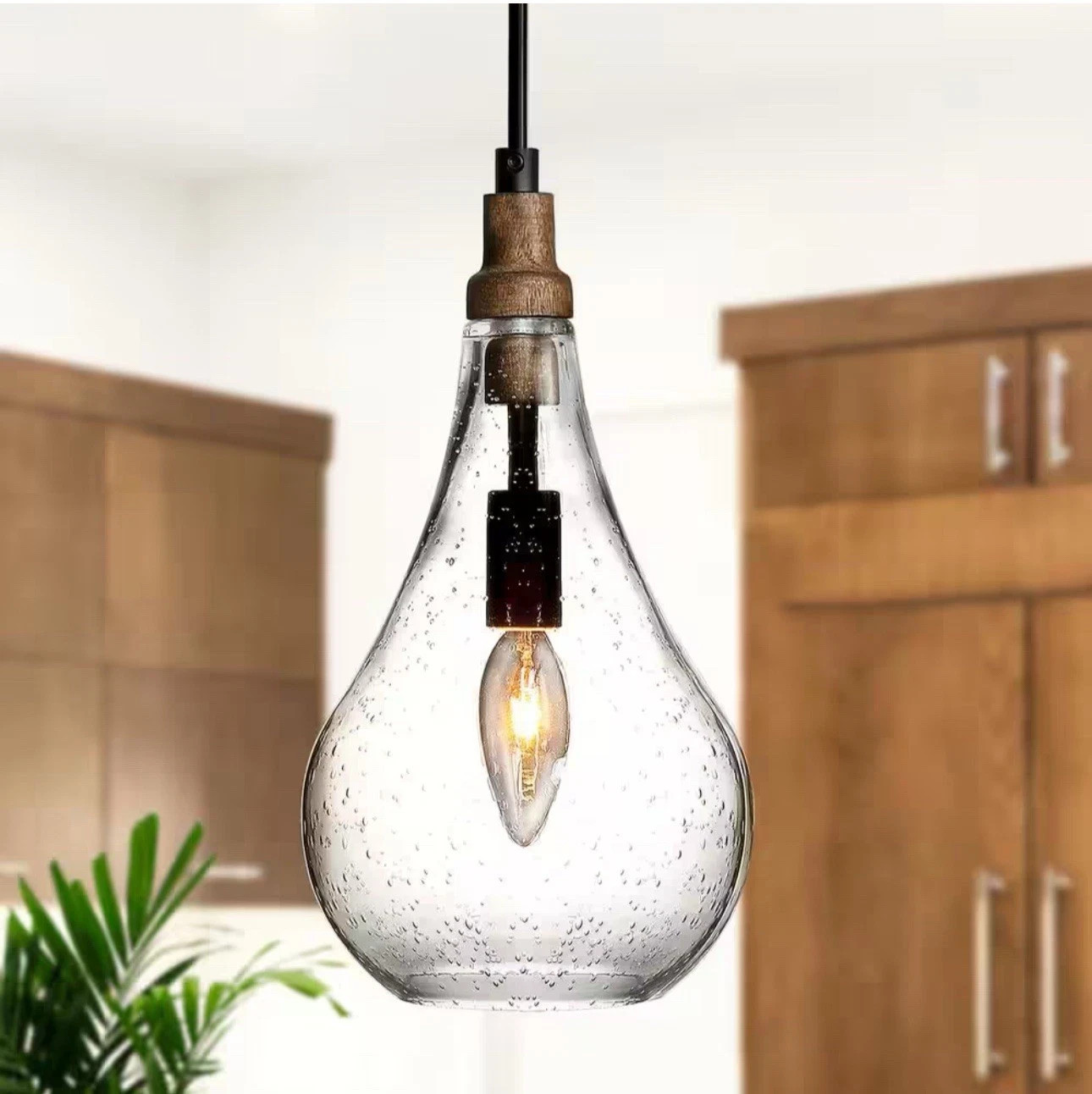 Uolfin Modern Farmhouse Teardrop Kitchen Island Pendant Lighting Maya 1-Light Uolfin Modern Farmhouse Teardrop Kitchen Island Pendant Lighting Maya 1-Light