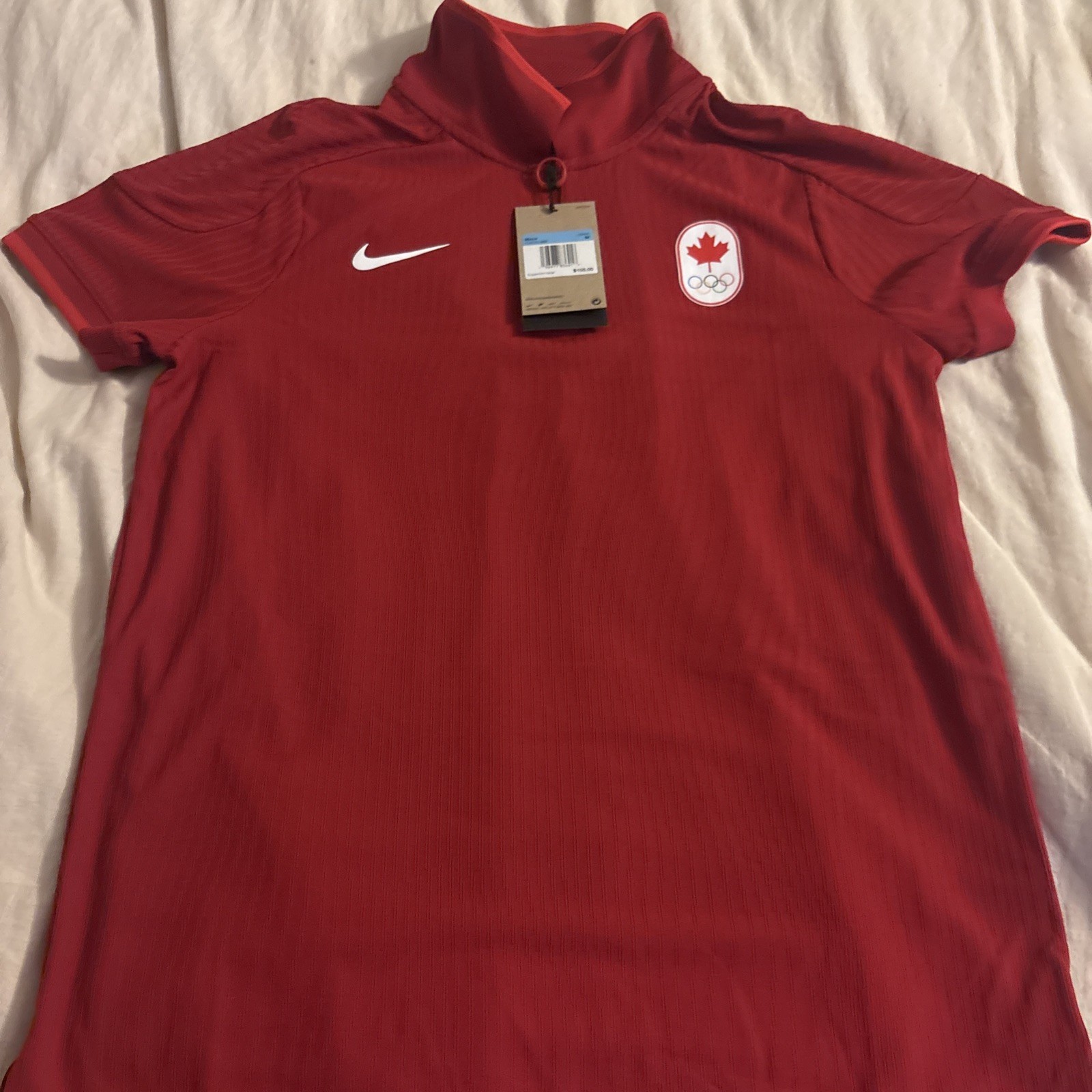 Nike Canada Elite Tennis Court Olympic Polo Quarter Zip Men’s Medium FD8720-689