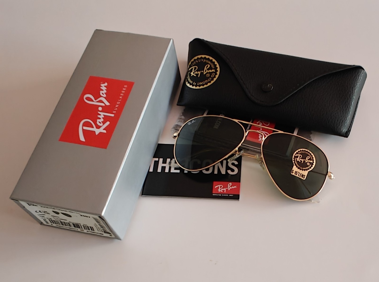 Ray-Ban RB3025 L0205 Aviator Classic Gold Frame 58mm Green G-15 Lens Sunglasses
