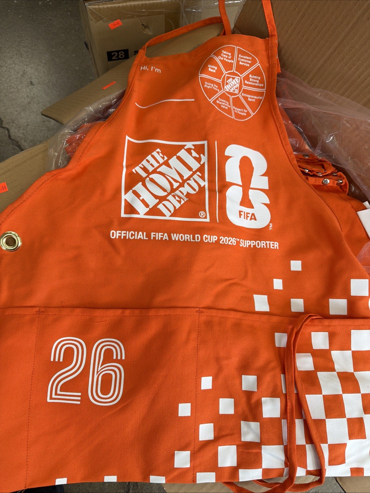 Home Depot FIFA 2026 Apron Size S/M NEW 