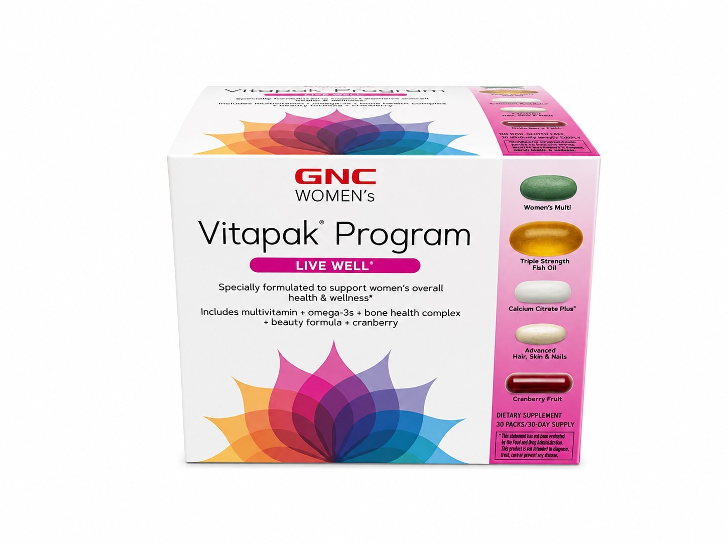 GNC Women\'s Vitapak Program Live Well 30 Packs 30 Day Supply Multivitamin New