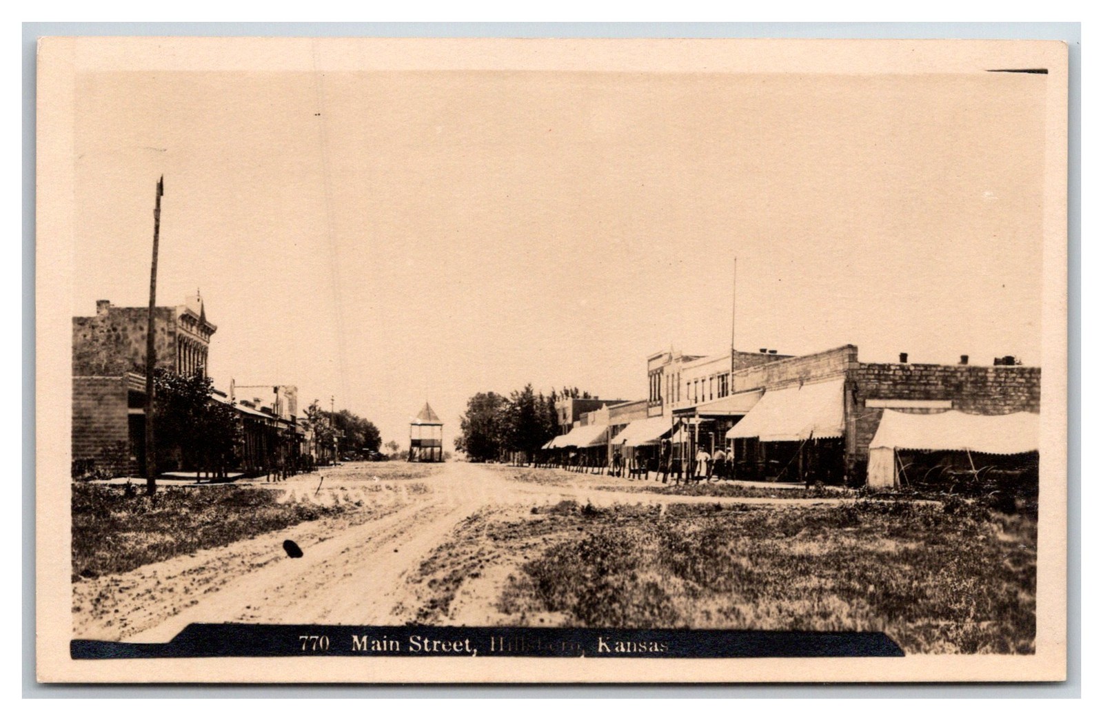 RPPC, Hillsboro, KS, Main Street & Bandstand Marion County, Kansas ~