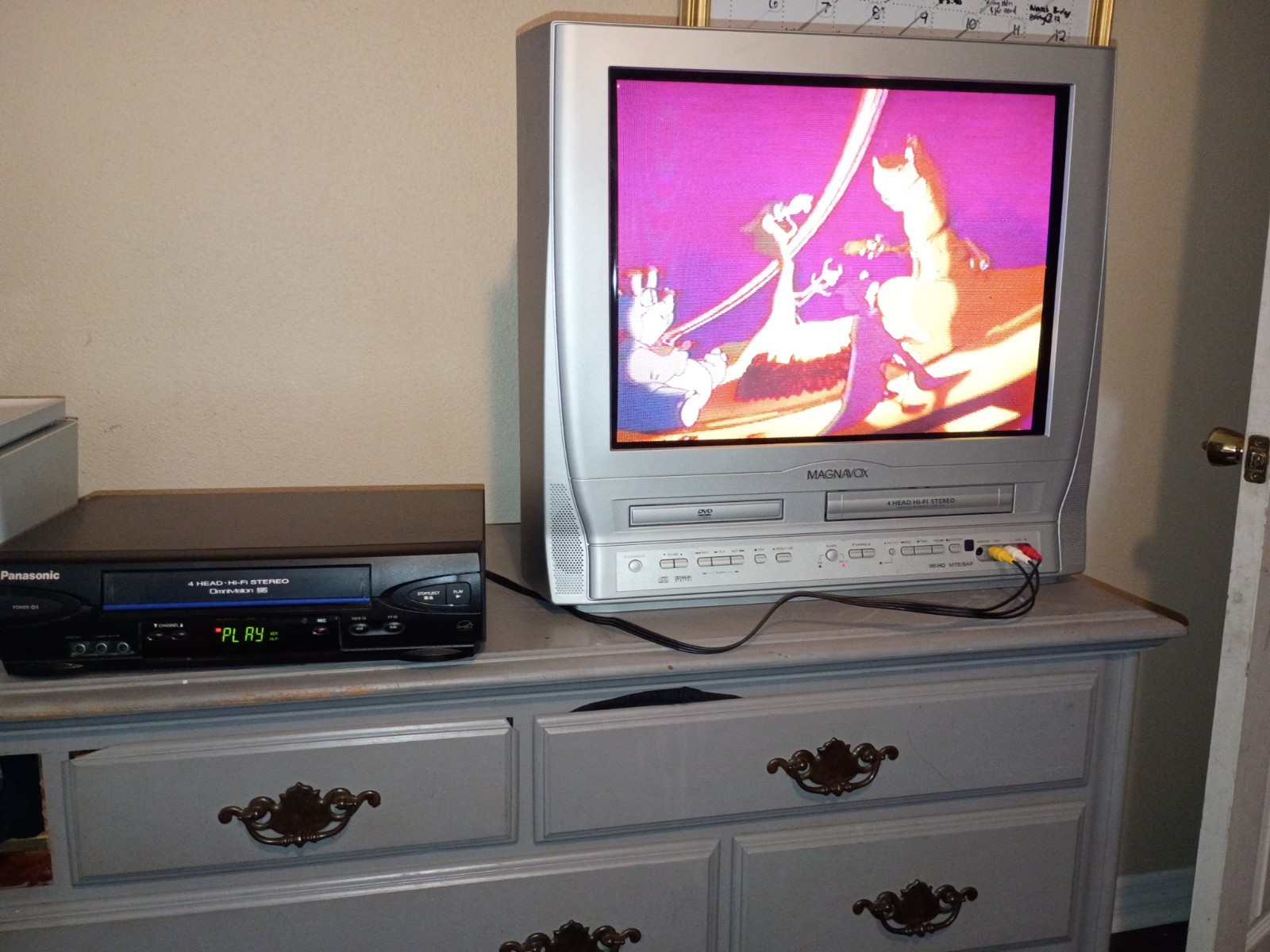 Panasonic Omnivision PV-V4022 Hi-Fi 4-Head Stereo VHS VCR Blue Line W / REMOTE