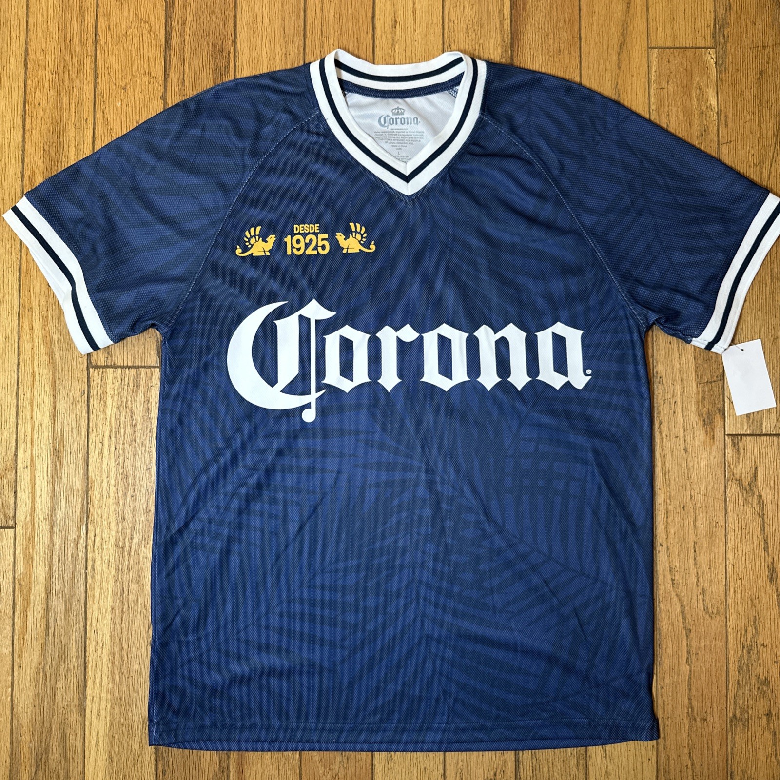 Corona Extra Beer Desde 1925 #25 Navy Blue Jersey Style Mesh Athletic Size Large