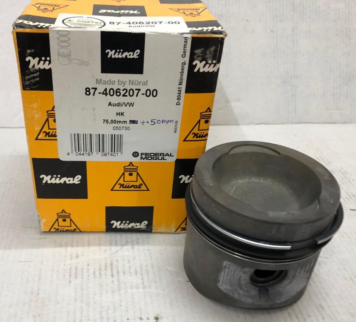 4 PCS X NURAL PISTON ASSY. 87-406207-00 75MM O/S .50 MM FITS AUDI VOLKSWAGEN HK