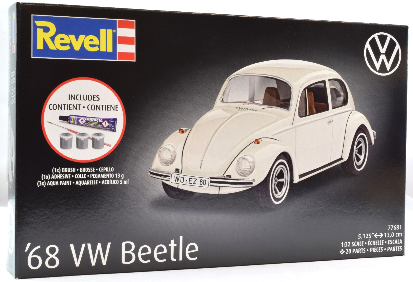 Revell \'68 VW Volkswagen Beetle - Gift Set 1/32 Scale Model Car Kit 77681