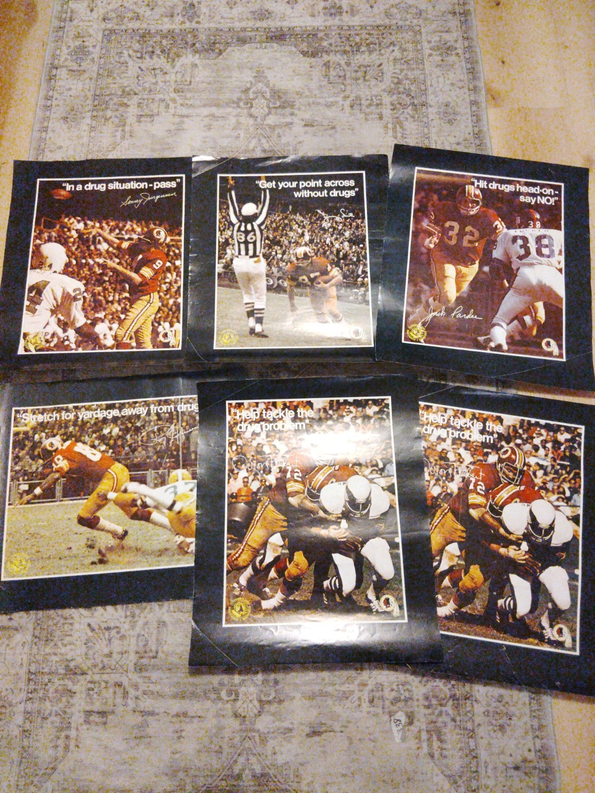 Washington Redskins 1973 NFL DEA posters Lot Of 6 18 X 15
