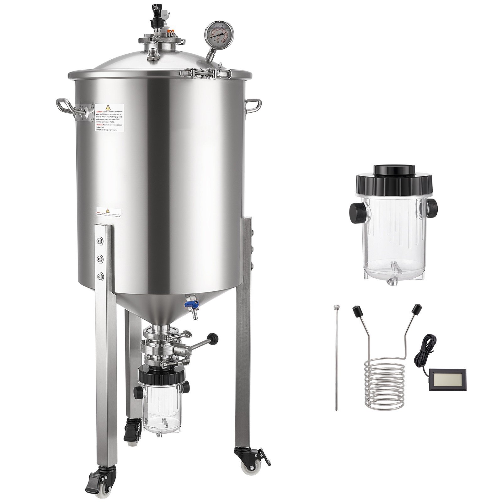 Uimoso Stainless Steel Conical Fermenter 16 Gal/60L Home Brewing Tank