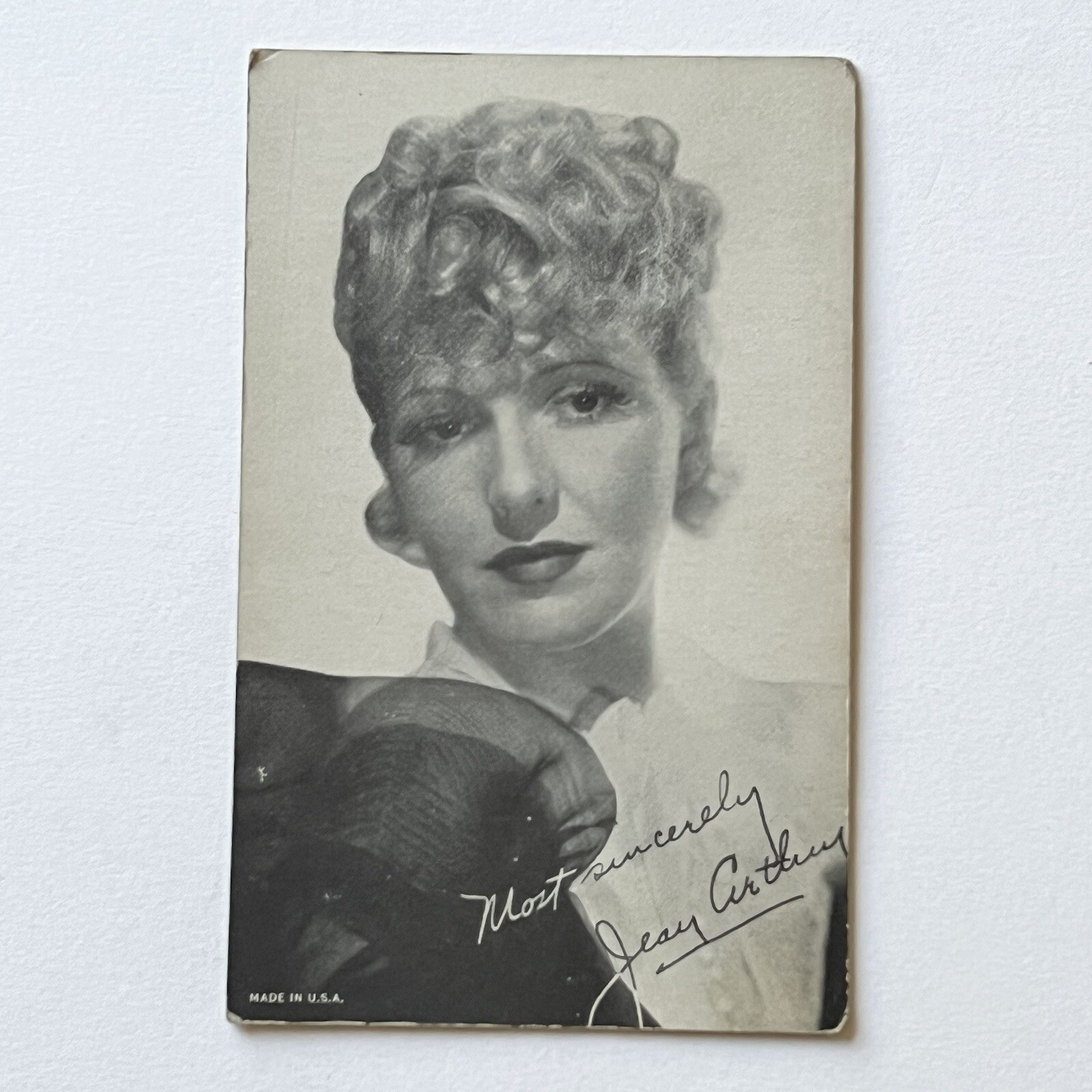 Actress Jean Arthur Photograph Vintage Arcade Exhibit Card Golden Age