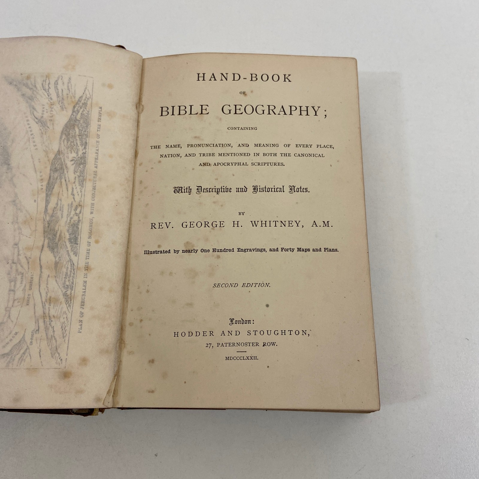 Handbook of Bible Geography George H Whitney 1872 Antique HC Ex Library Theology