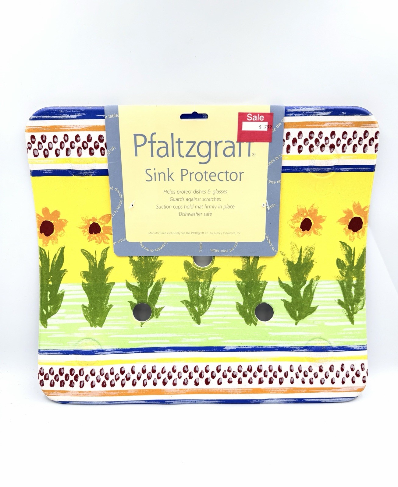 Vintage Pfaltzgraff PISTOULET Sunflower Sink Protector Mat Discontinued Pattern