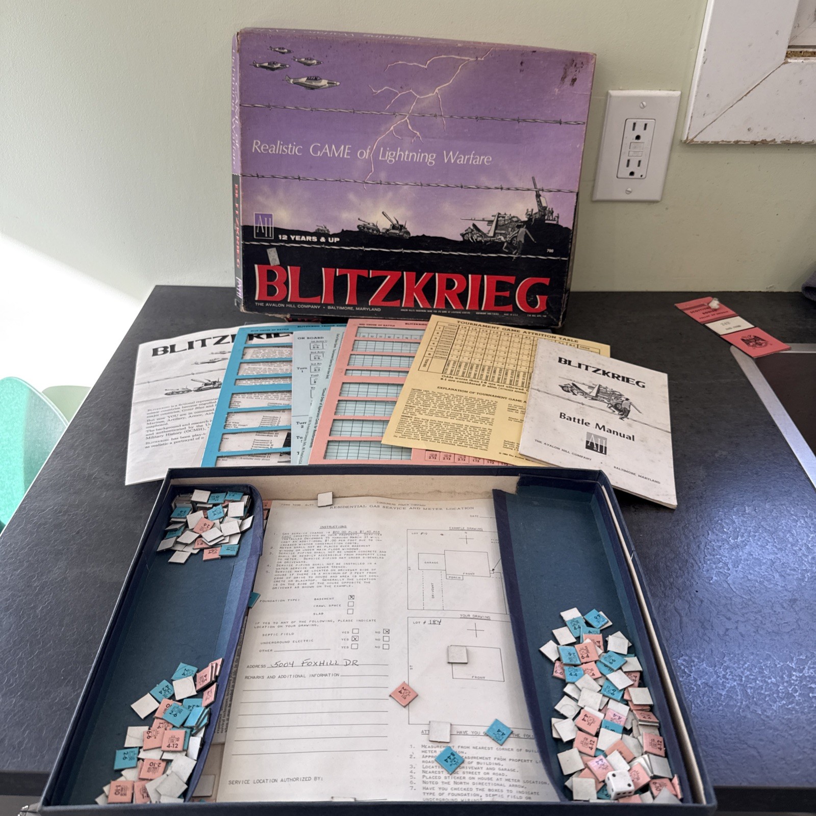 Avalon Hill Blitzkrieg Lightning Warfare Complete Game 1965 RARE