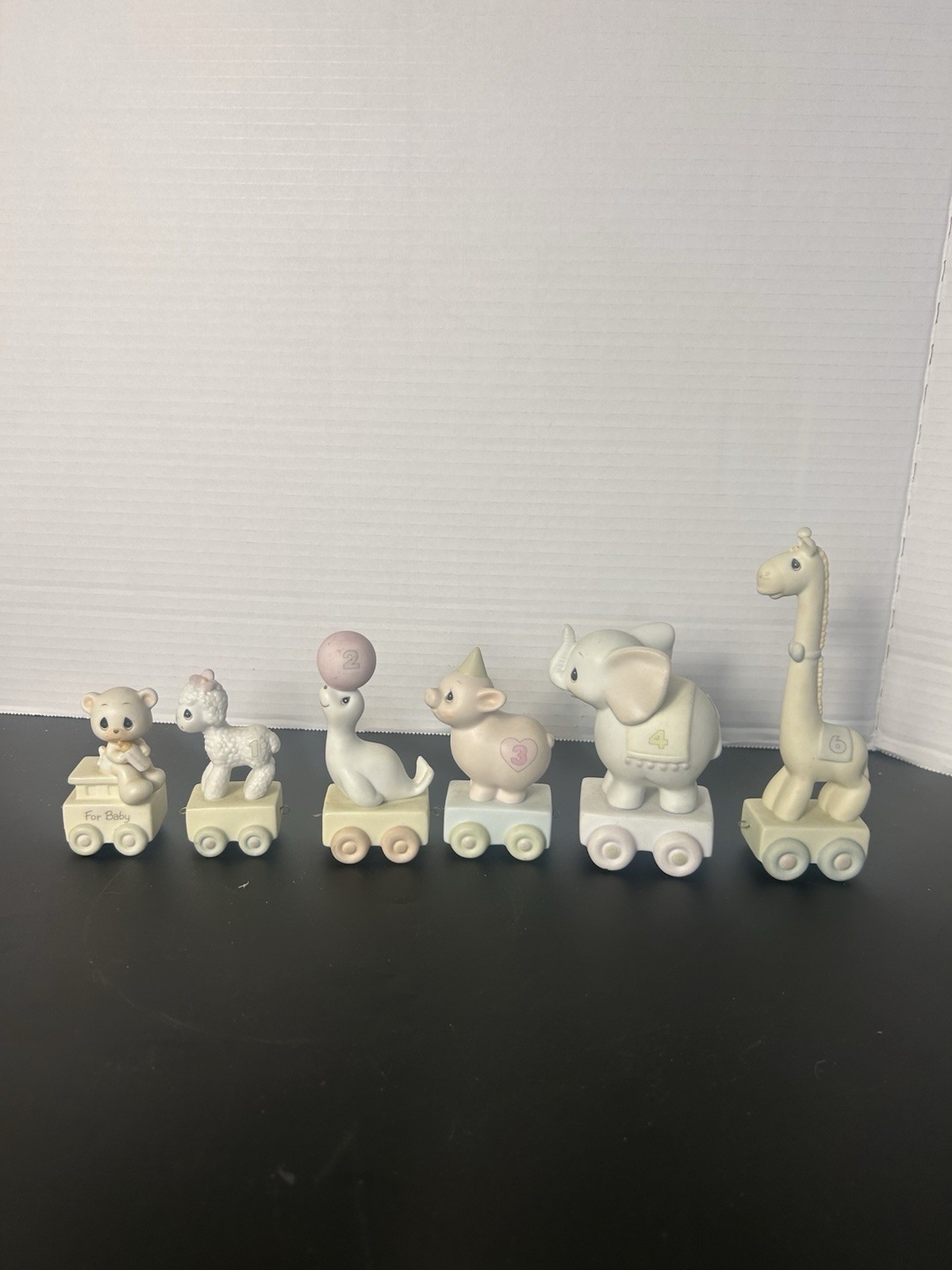 Precious Moments 1985 Birthday Train Lot 6 Pc Baby Animals Enesco Vintage