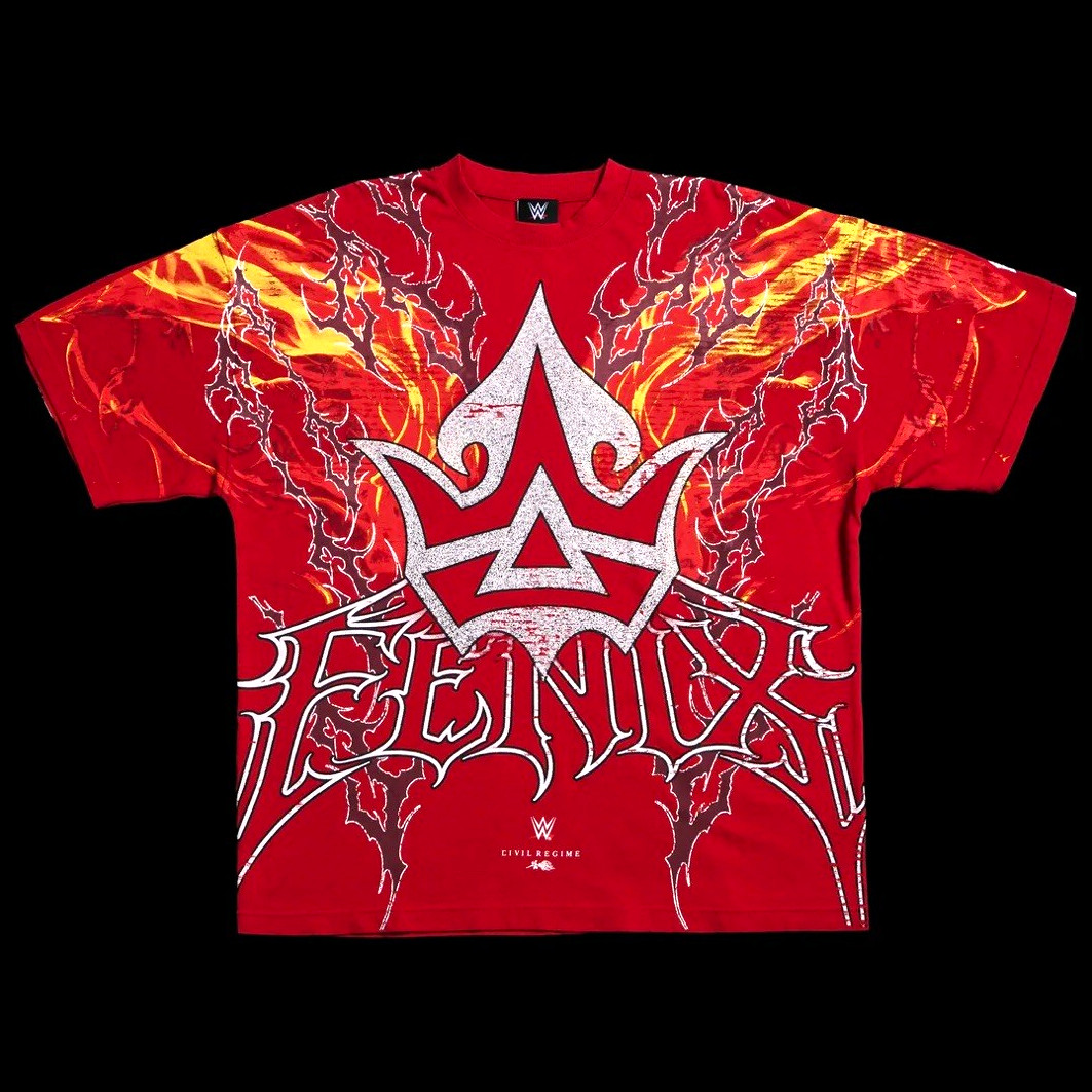 Civil Regime WWE Rey Fenix Red Graphic T-Shirt Yellow White Civil Regime WWE Rey Fenix Red Graphic T-Shirt Yellow White