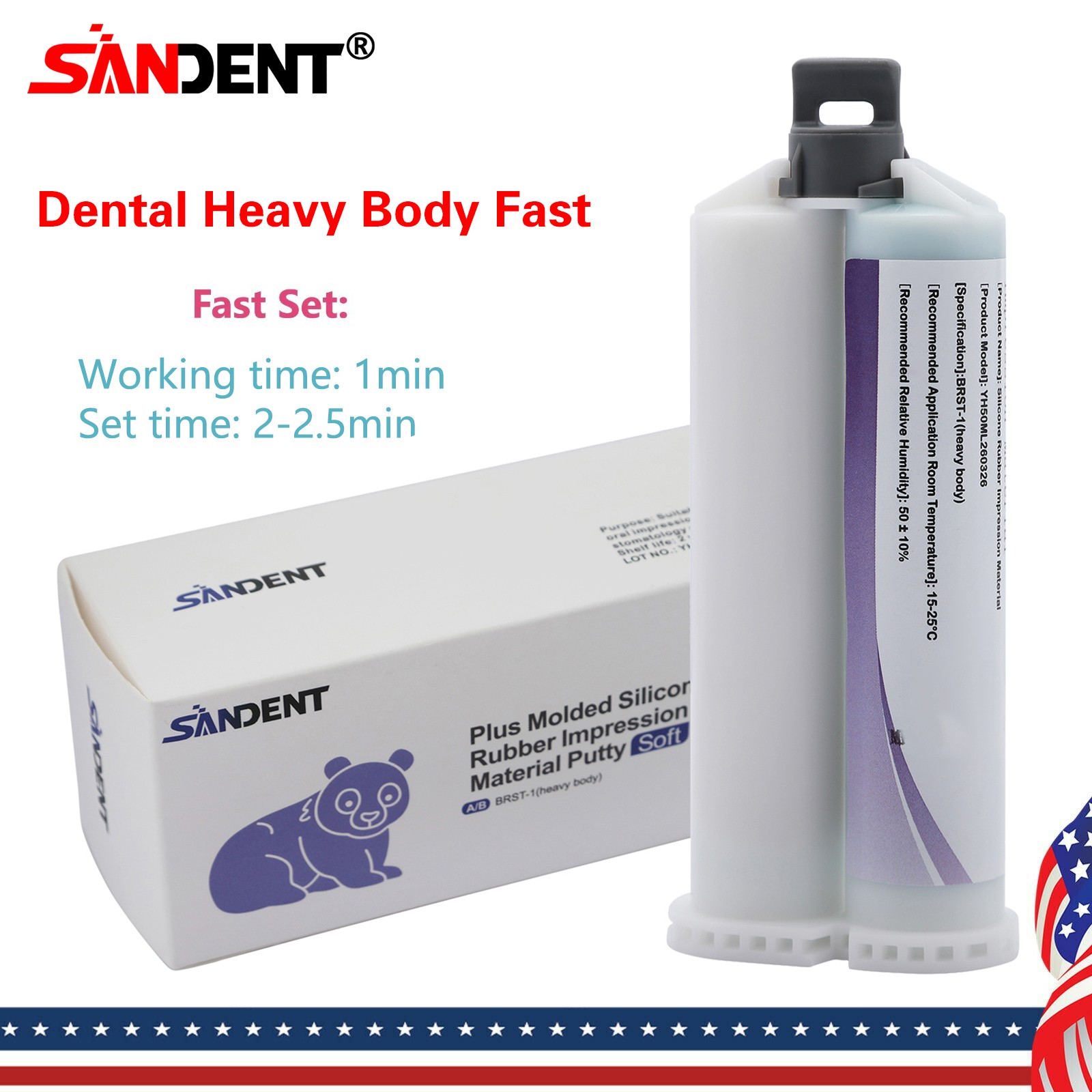 24Pc Heavy Body Fast Rapid Set Dental Impression Material 50mL Cartridge VPS PVS