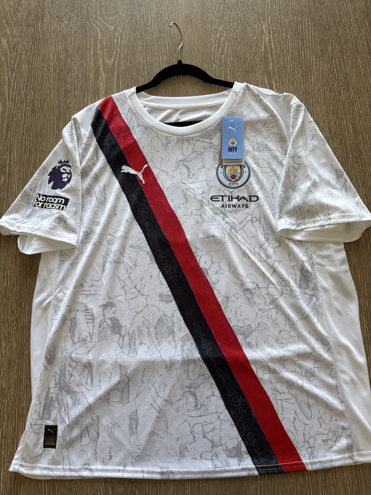 Manchester City 25/26 Puma Kid Super Away Jersey HAALAND 9 Size XXL White New