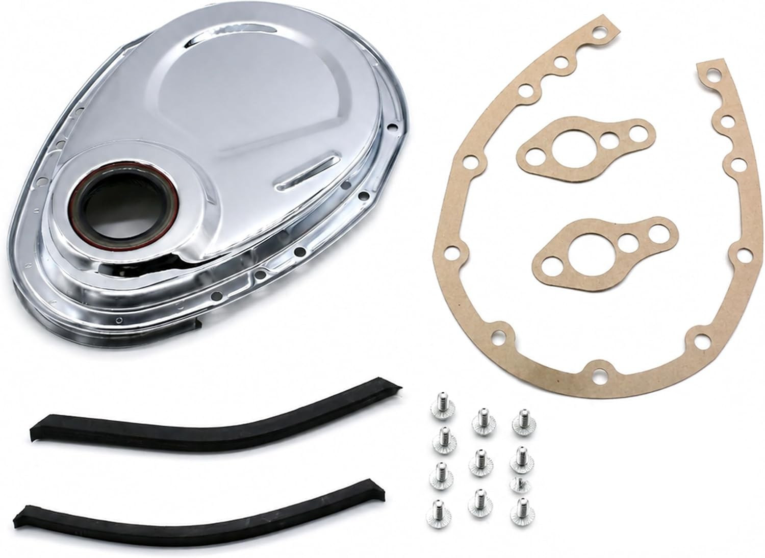 Chrome SB Chevy Timing Chain Cover Kit