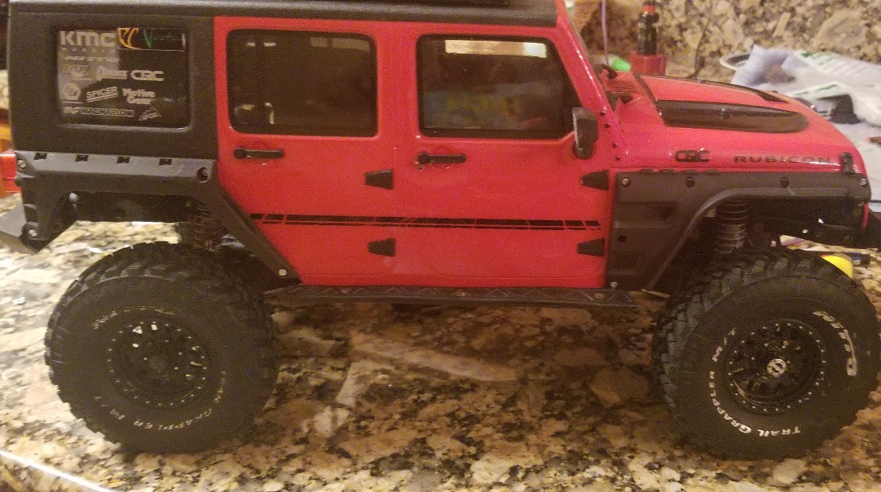 RC jeep wrangler fender armor / fender flares axial scx 10.2 CRC 