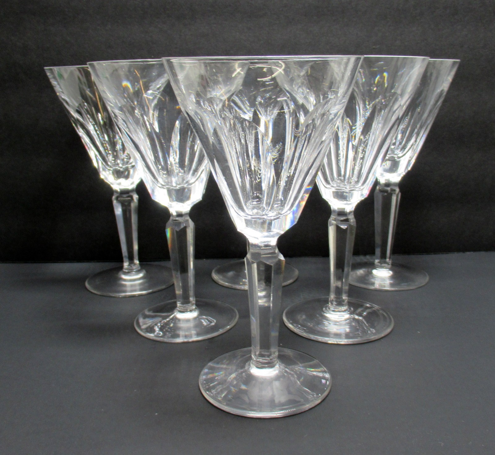 Set of 6 - Waterford Sheila Cut Crystal Water Goblets 7\