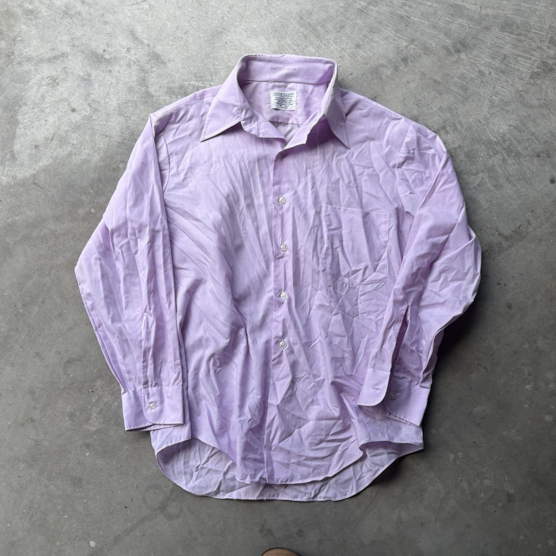 Penn-Prest (JCPENNEY) true vtg 60s-70s lilac button down men’s size L 