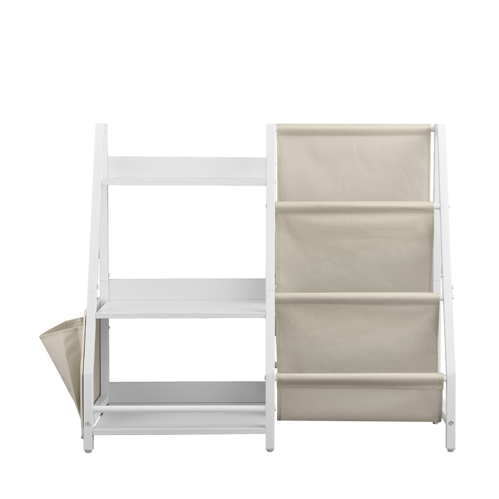 Uimoso Kids Toy Organizer with Bookshelf and 7 Storage Cubbies, White