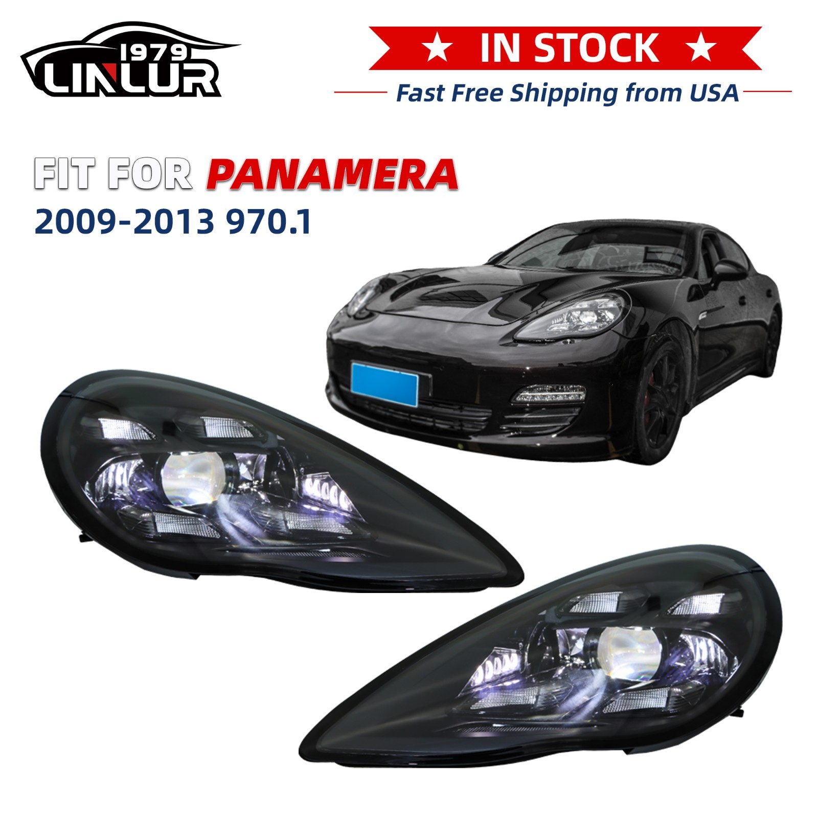 2023 PDLS Full LED Headlight For 2009-2013 Porsche Panamera 970 970.1 Upgrade