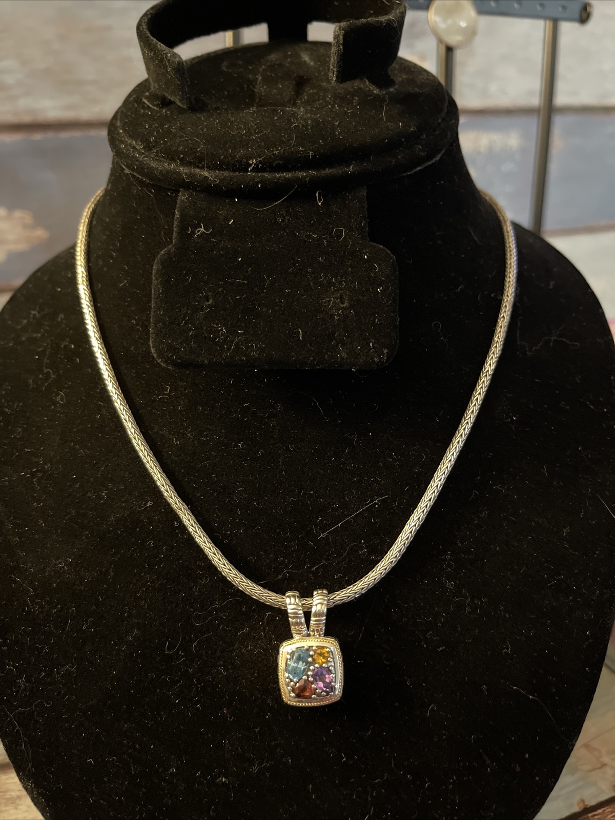 Brand NWOT LALI sterling Silver Necklace With genuine Multi Color Gemstones. 6