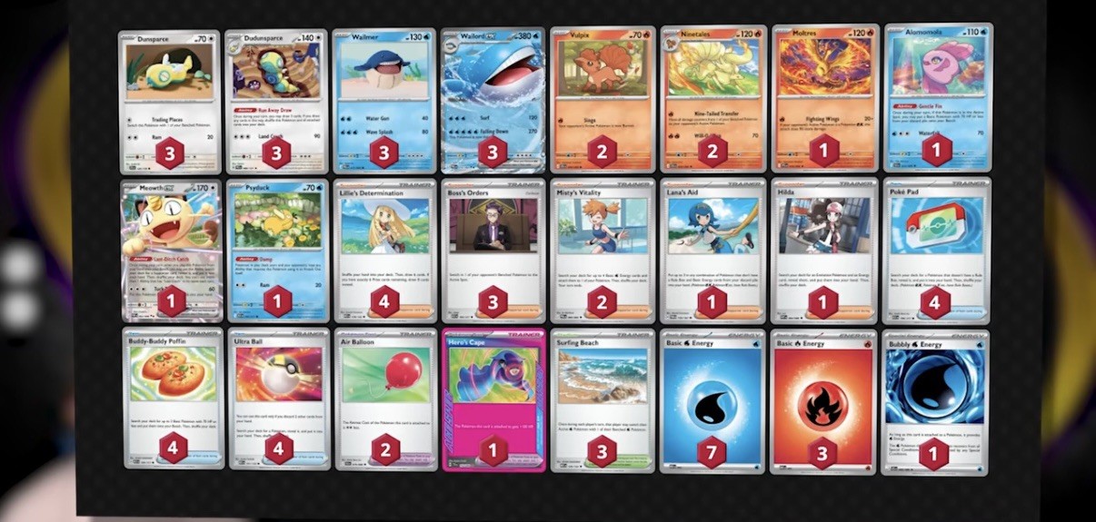 Wailord ex 60 Card Pokémon TCG Deck – Dunsparce Ninetales Meowth ex Ready Play