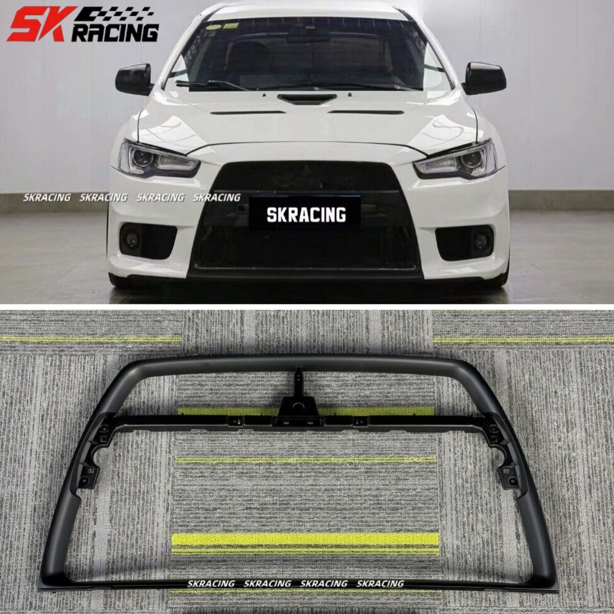 For 2008-2015 Mitsubishi Evolution EVO Front Bumper Surround Grille Matte Black For 2008-2015 Mitsubishi Evolution EVO Front Bumper Surround Grille Matte Black